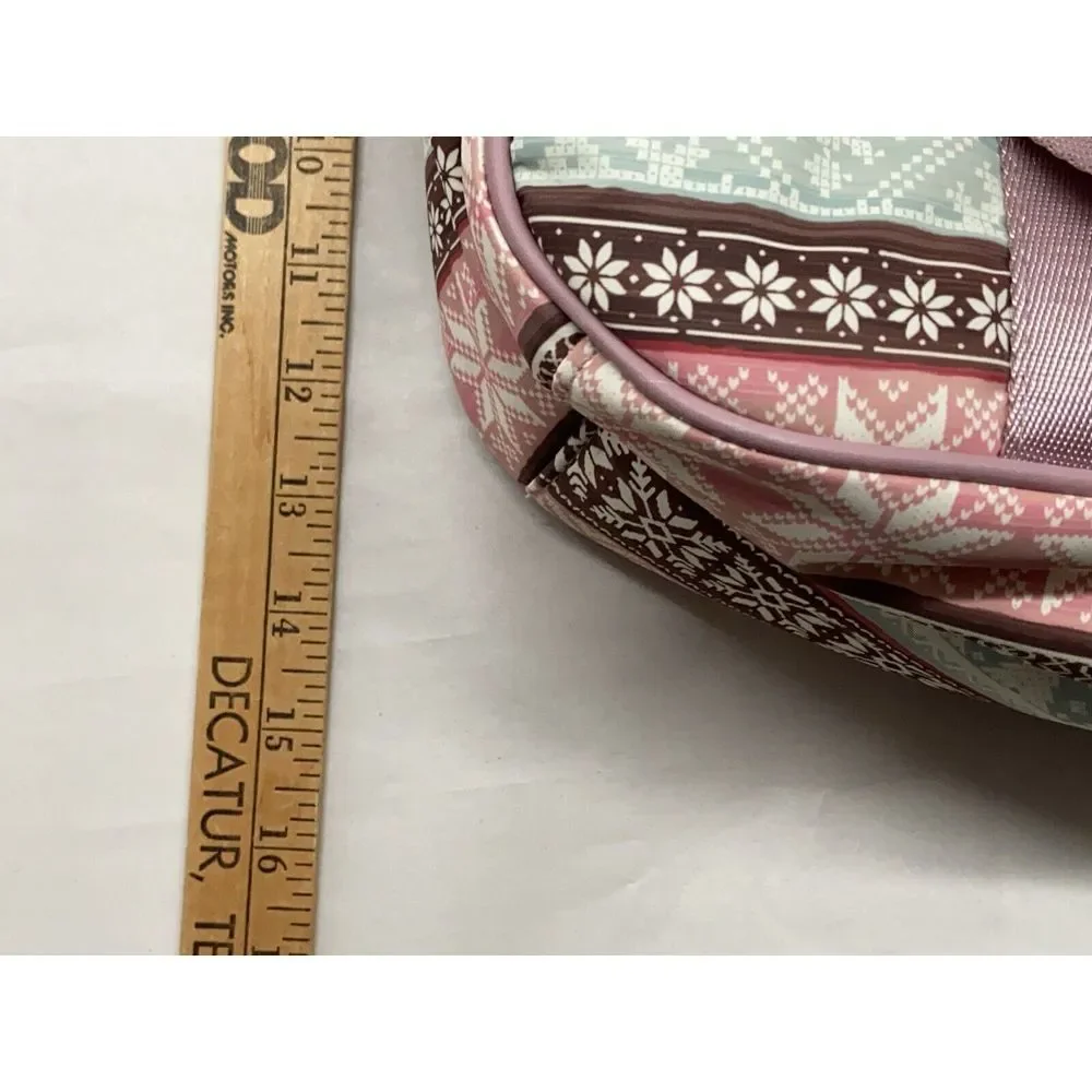 Isaac Mizrahi Tote-Duffle-Carryon-Baby-Overnight Bag-Crossb-Strap-Fair Isle-Gift